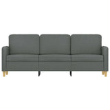 3-Seater Sofa Dark Grey Fabric 180 cm