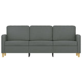 3-Seater Sofa Dark Grey Fabric 180 cm - Side View