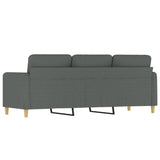 3-Seater Sofa Dark Grey Fabric 180 cm - 45-Degree Angle