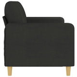 3-Seater Sofa Black Fabric 180 cm - Top-Down View