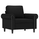 Sofa Chair Black 60 cm Faux Leather - Front View