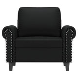 Sofa Chair Black 60 cm Faux Leather - Side View