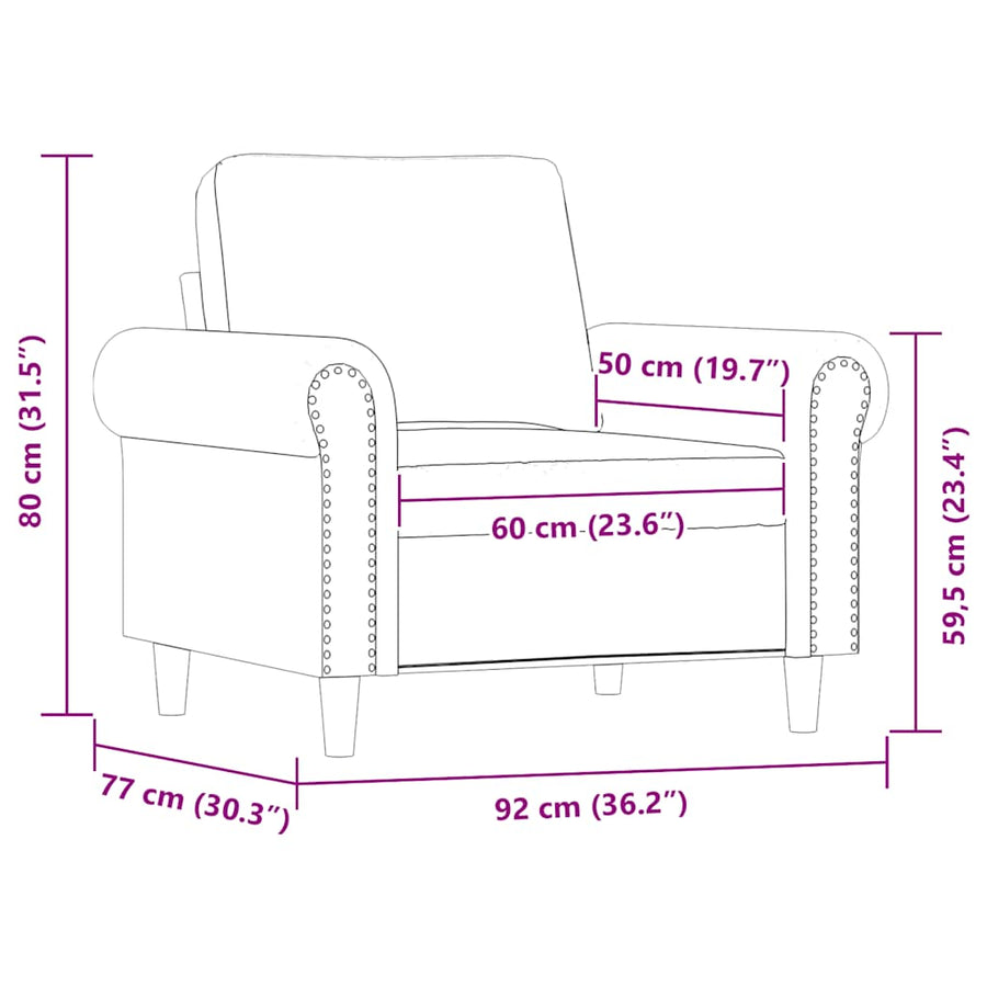 Sofa Chair Black 60 cm Faux Leather