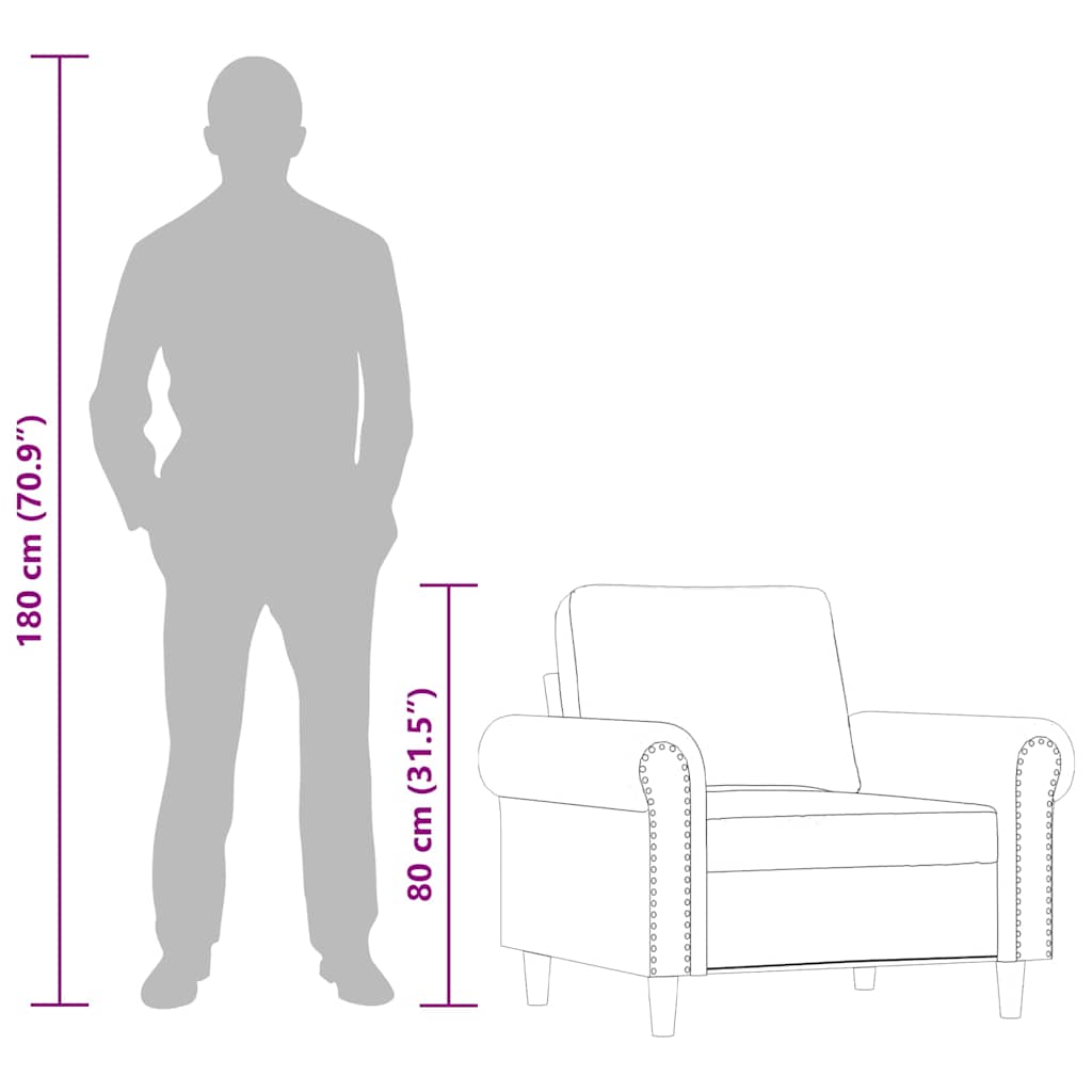 Sofa Chair Black 60 cm Faux Leather