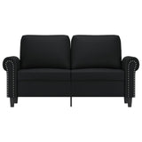 2-Seater Sofa Black 120 cm Faux Leather - Side View