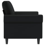 2-Seater Sofa Black 120 cm Faux Leather - Top-Down View