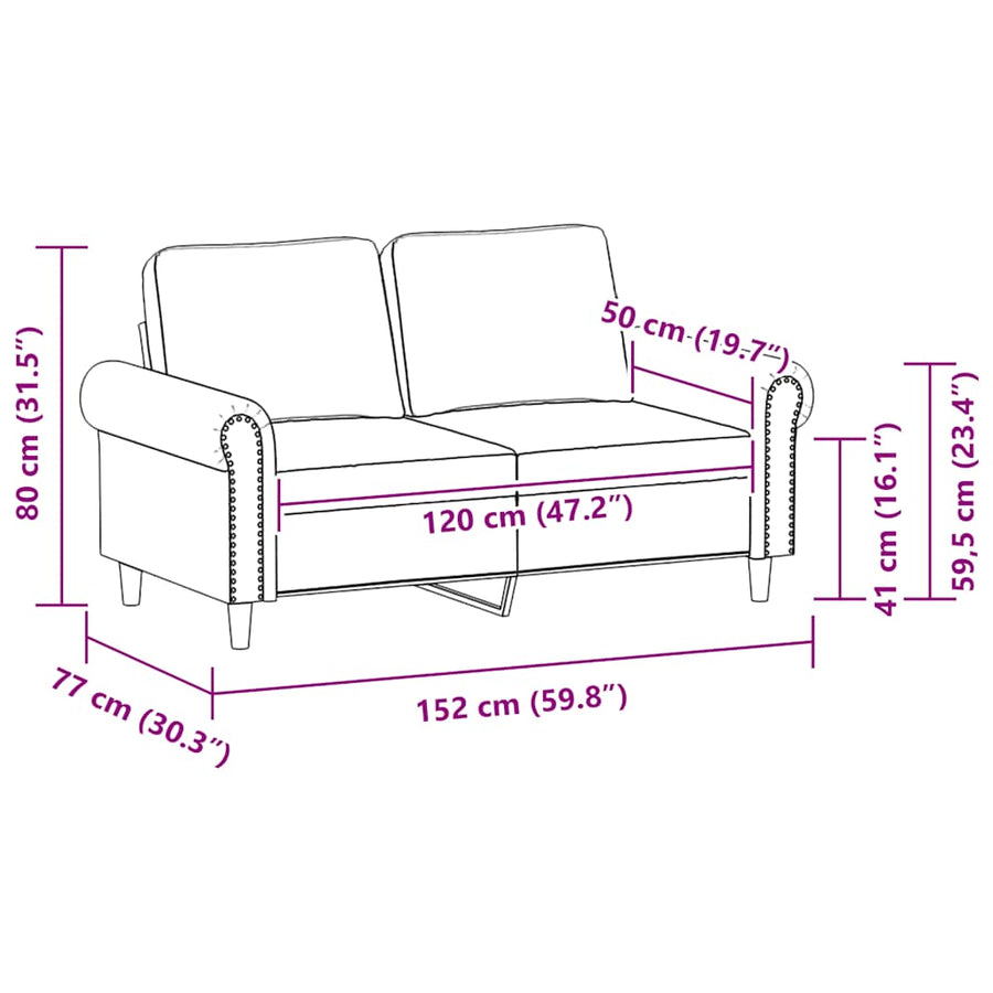 2-Seater Sofa Black 120 cm Faux Leather