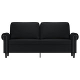 2-Seater Sofa Black 140 cm Faux Leather - Side View