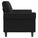 2-Seater Sofa Black 140 cm Faux Leather - Top-Down View
