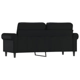 2-Seater Sofa Black 140 cm Faux Leather - 45-Degree Angle
