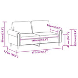 2-Seater Sofa Black 140 cm Faux Leather - Extra Image