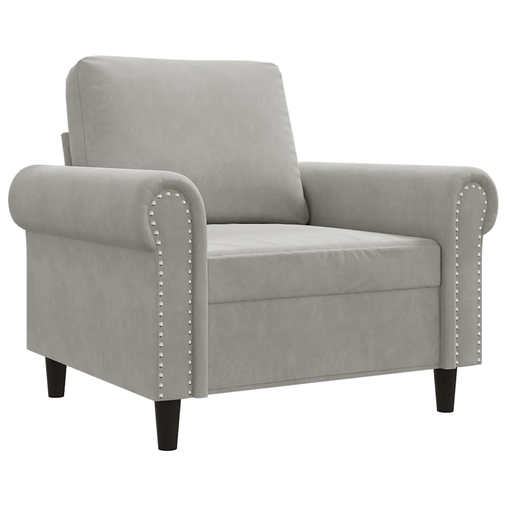 Sofa Chair Light Grey 60 cm Velvet