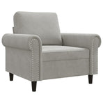 Sofa Chair Light Grey 60 cm Velvet