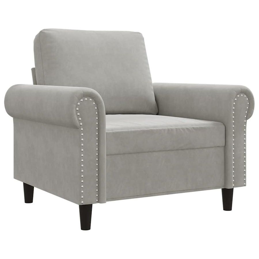Sofa Chair Light Grey 60 cm Velvet