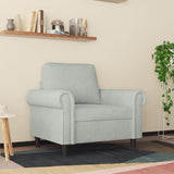 Sofa Chair Light Grey 60 cm Velvet - Side View