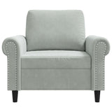 Sofa Chair Light Grey 60 cm Velvet - Top-Down View