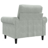 Sofa Chair Light Grey 60 cm Velvet - Rear View