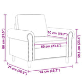 Sofa Chair Light Grey 60 cm Velvet