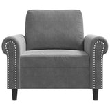 Sofa Chair Dark Grey 60 cm Velvet - Top-Down View