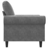 Sofa Chair Dark Grey 60 cm Velvet - 45-Degree Angle