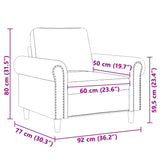 Sofa Chair Dark Grey 60 cm Velvet - Extra Image