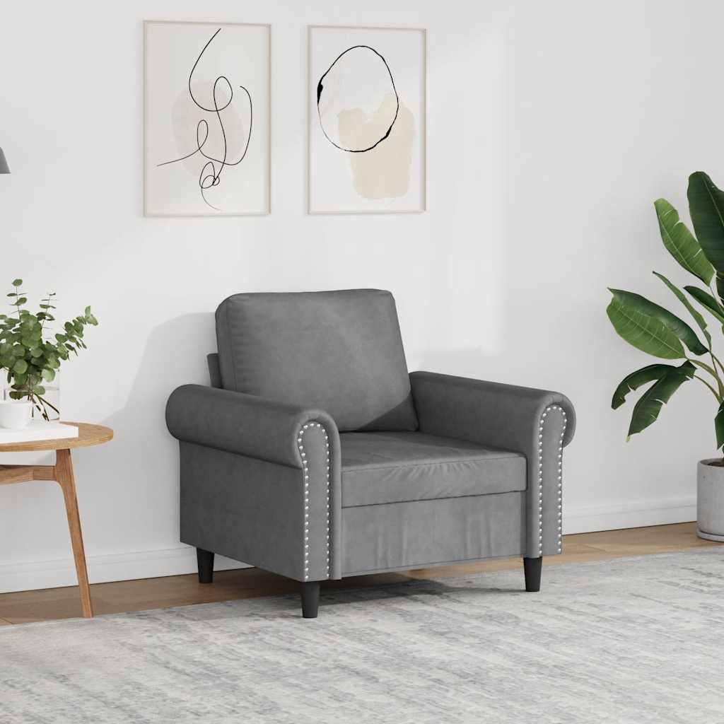 Sofa Chair Dark Grey 60 cm Velvet