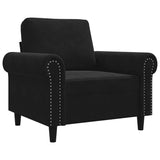 Sofa Chair Black 60 cm Velvet - Front View