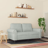 2-Seater Sofa Light Grey 120 cm Velvet - Side View