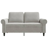 2-Seater Sofa Light Grey 120 cm Velvet