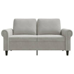 2-Seater Sofa Light Grey 120 cm Velvet