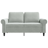 2-Seater Sofa Light Grey 120 cm Velvet - Top-Down View
