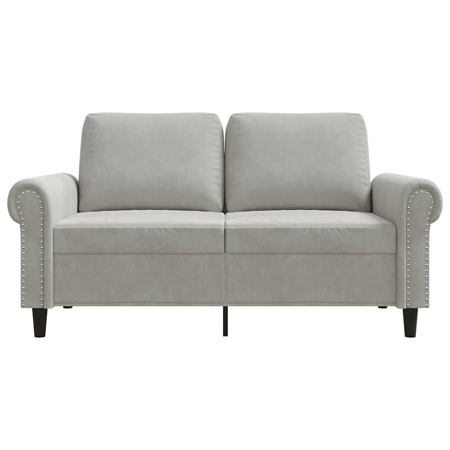 2-Seater Sofa Light Grey 120 cm Velvet