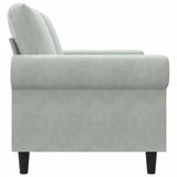 2-Seater Sofa Light Grey 120 cm Velvet - 45-Degree Angle