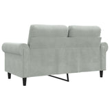 2-Seater Sofa Light Grey 120 cm Velvet - Rear View