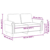 2-Seater Sofa Light Grey 120 cm Velvet