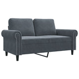 2-Seater Sofa Dark Grey 120 cm Velvet - Front View