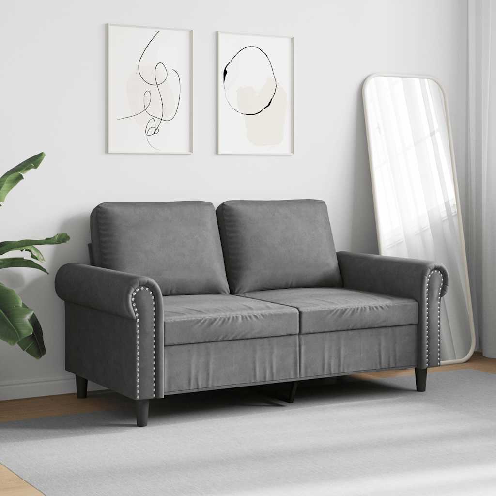 2-Seater Sofa Dark Grey 120 cm Velvet