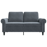 2-Seater Sofa Dark Grey 120 cm Velvet - Top-Down View