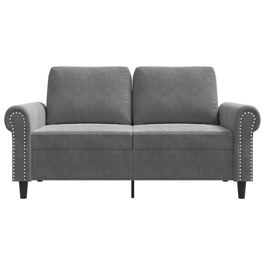 2-Seater Sofa Dark Grey 120 cm Velvet