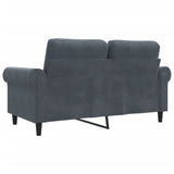2-Seater Sofa Dark Grey 120 cm Velvet - Rear View