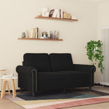 2-Seater Sofa Black 120 cm Velvet - Side View