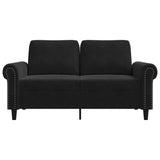 2-Seater Sofa Black 120 cm Velvet - Top-Down View