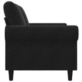 2-Seater Sofa Black 120 cm Velvet - 45-Degree Angle