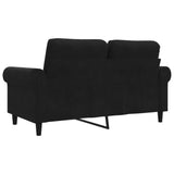 2-Seater Sofa Black 120 cm Velvet - Rear View