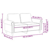 2-Seater Sofa Black 120 cm Velvet