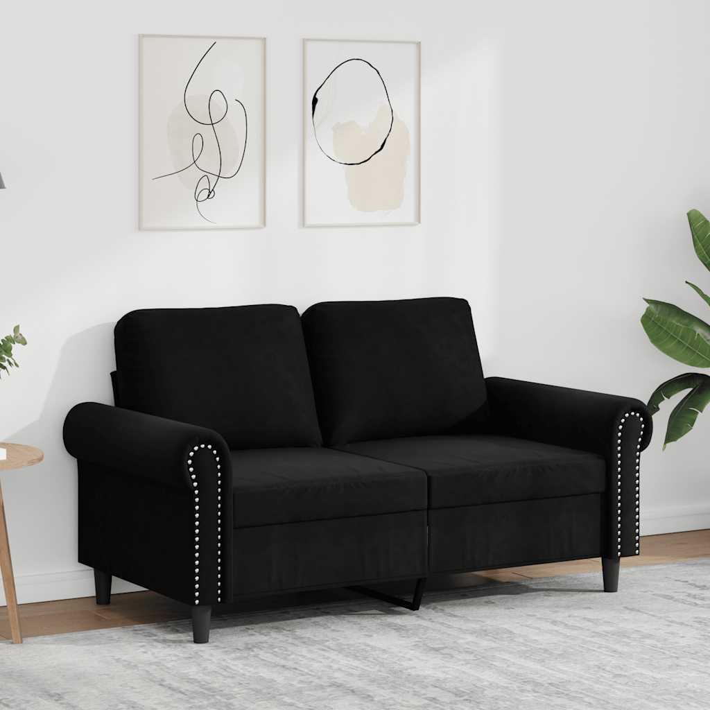 2-Seater Sofa Black 120 cm Velvet