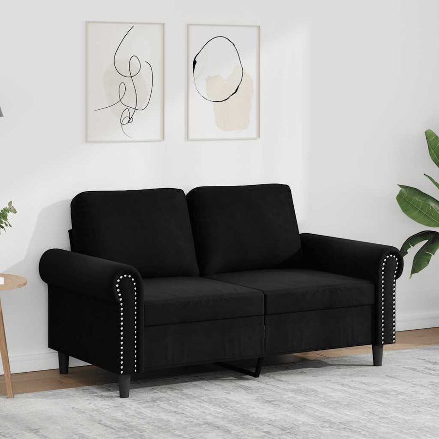 2-Seater Sofa Black 120 cm Velvet