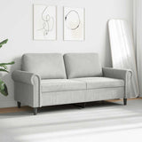 2-Seater Sofa Light Grey 140 cm Velvet