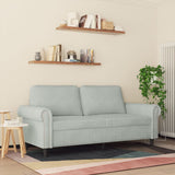 2-Seater Sofa Light Grey 140 cm Velvet - Side View