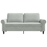 2-Seater Sofa Light Grey 140 cm Velvet - Top-Down View